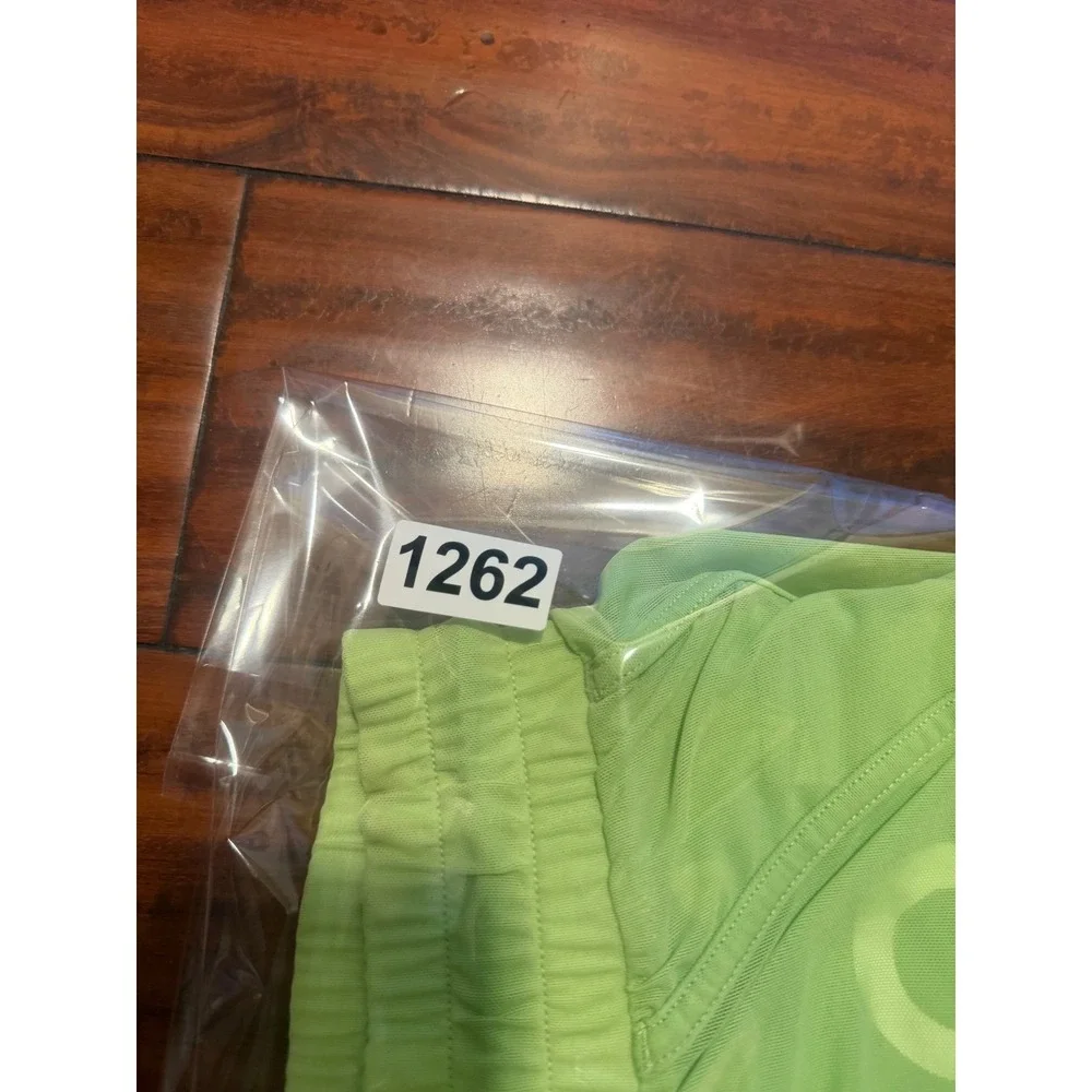 Alo Yoga Womens Mesh Double Layered Running Shorts Lime Green Size Small